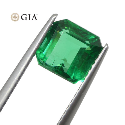 2.08ct Square/Octagonal Green Emerald GIA Certified Zambia