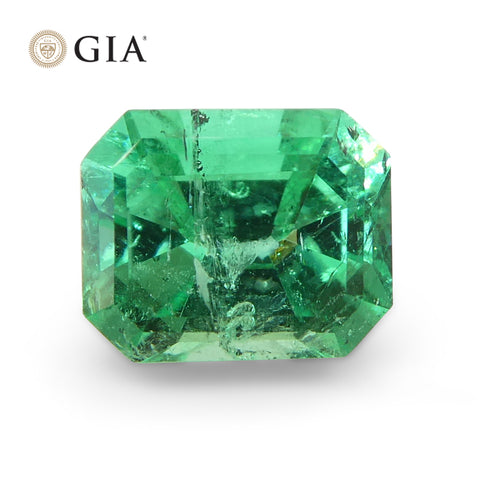 2.99ct Octagonal/Emerald Cut Green Two (2) Emeralds GIA Certified Colombia (F2) Pair