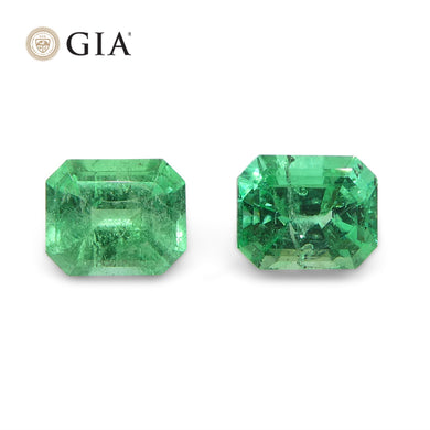 Two (2) Emeralds 2.99 cts 7.74 x 6.48 x 4.27 mm to 7.86 x 6.39 x 4.75 mm Octagonal Green  $4000