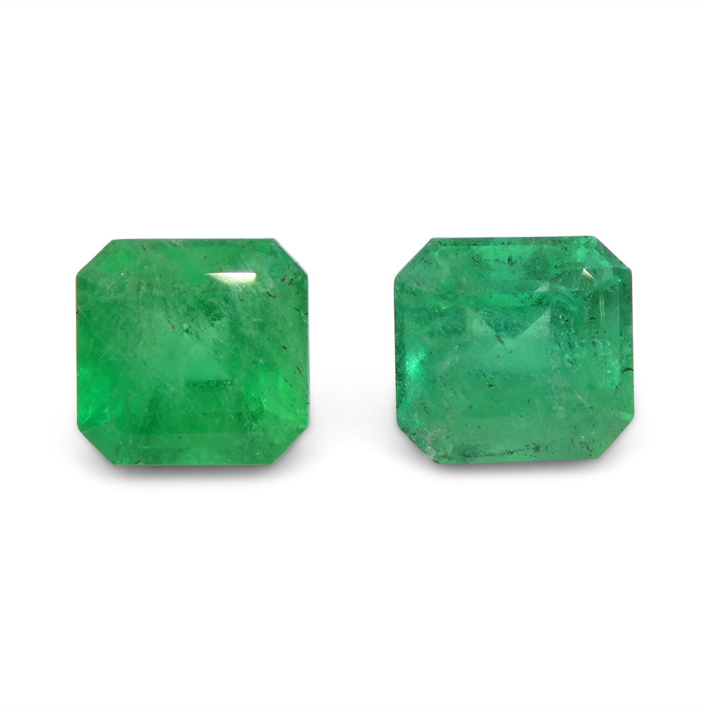 Two (2) Emeralds 2.43 cts 6.18 x 6.04 x 4.75 mm to 6.40 x 6.06 x 4.97 mm Octagonal Green  $4000