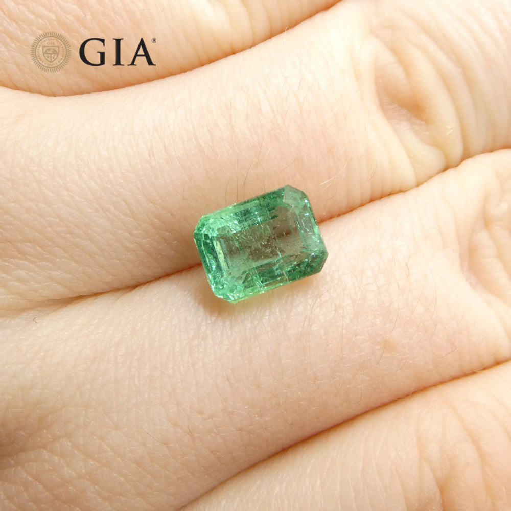 3.06ct Octagonal/Emerald Cut Green Emerald GIA Certified (F2) - Skyjems Wholesale Gemstones