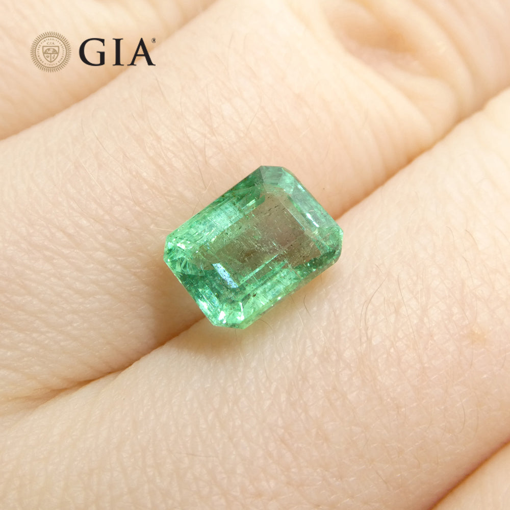 3.06ct Octagonal/Emerald Cut Green Emerald GIA Certified (F2) - Skyjems Wholesale Gemstones