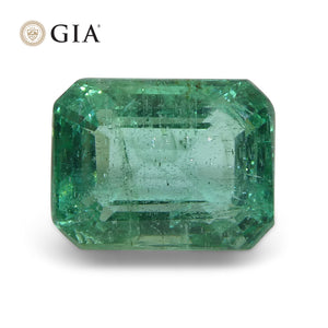 3.06ct Octagonal/Emerald Cut Green Emerald GIA Certified (F2) - Skyjems Wholesale Gemstones