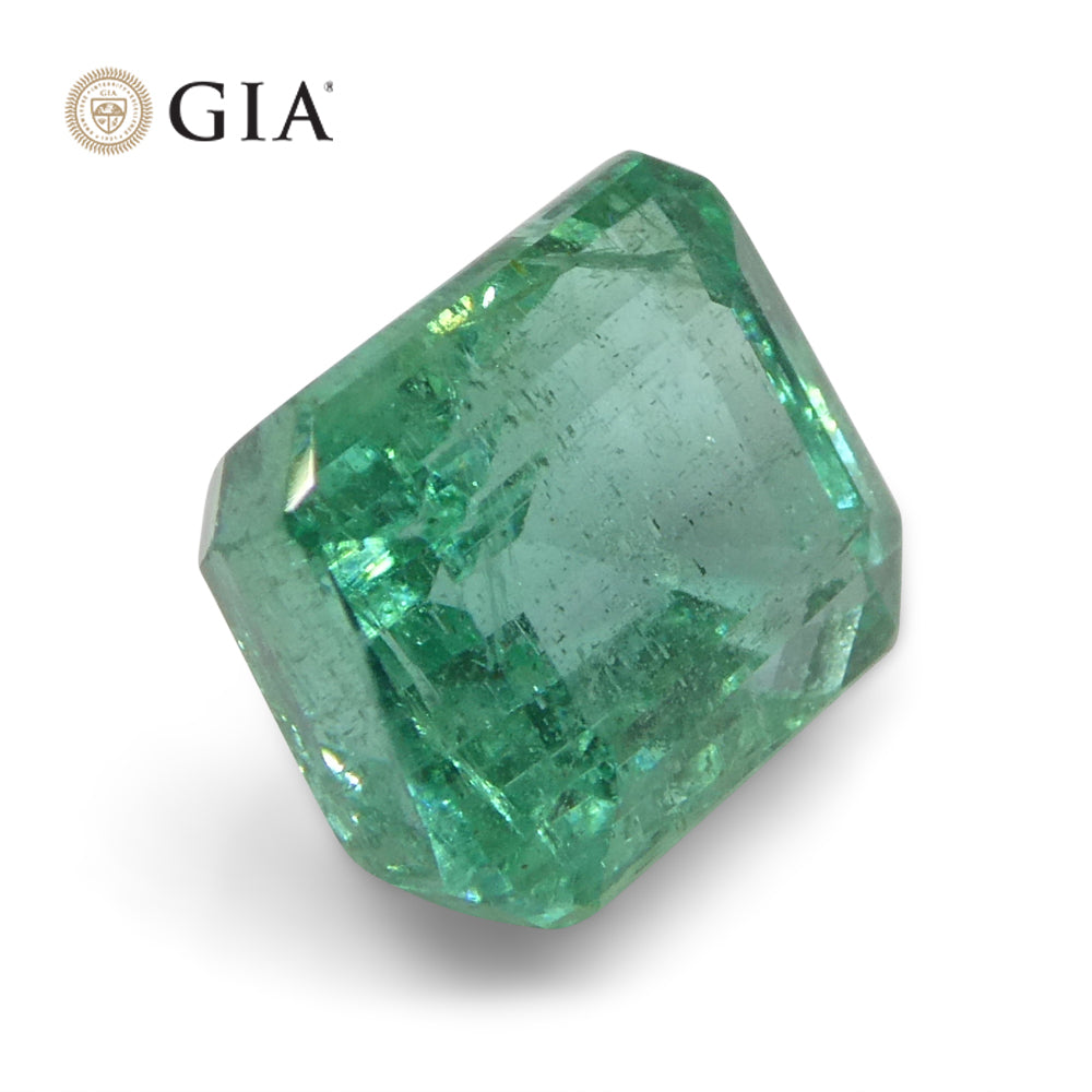 3.06ct Octagonal/Emerald Cut Green Emerald GIA Certified (F2) - Skyjems Wholesale Gemstones