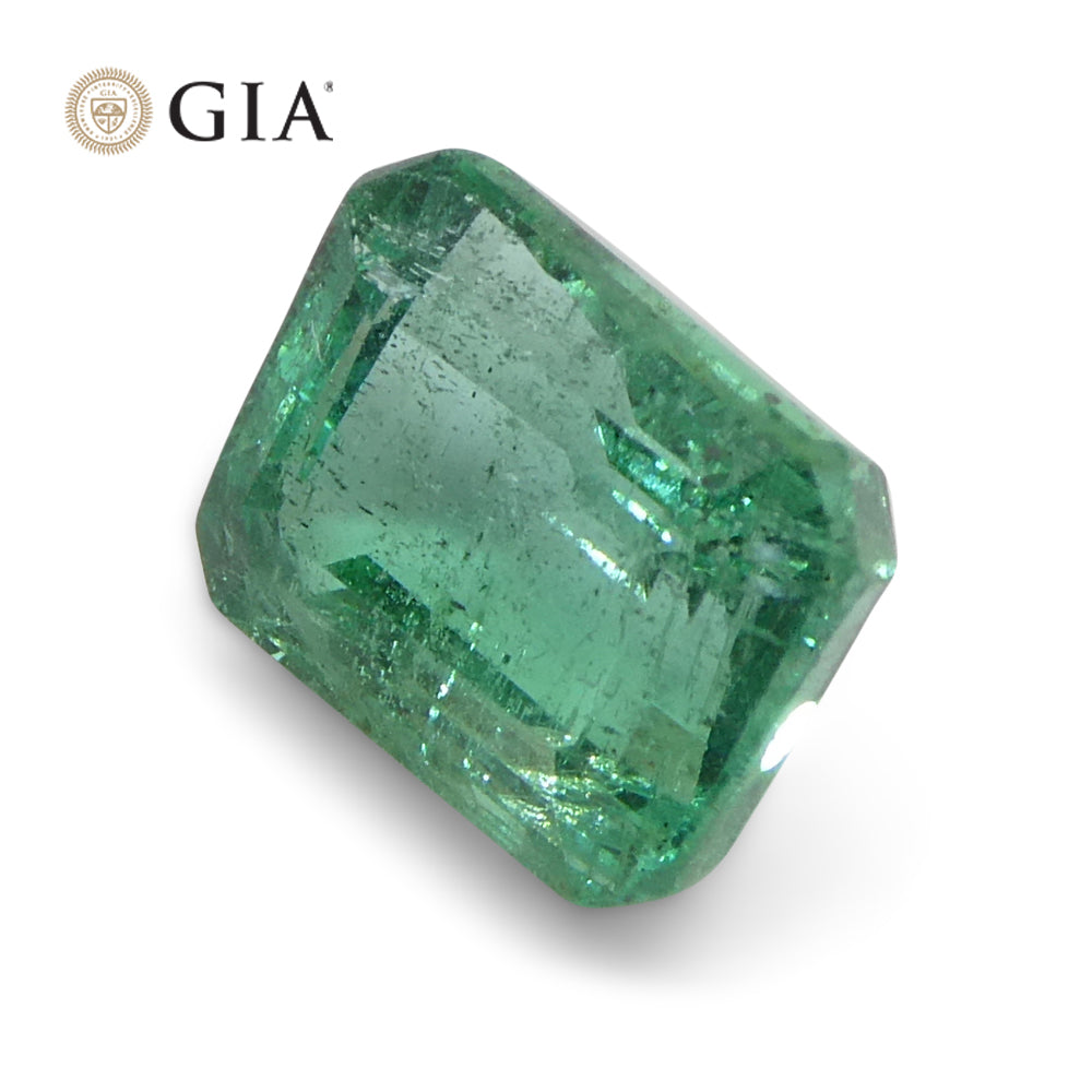 3.06ct Octagonal/Emerald Cut Green Emerald GIA Certified (F2) - Skyjems Wholesale Gemstones