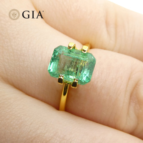 3.06ct Octagonal/Emerald Cut Green Emerald GIA Certified (F2)