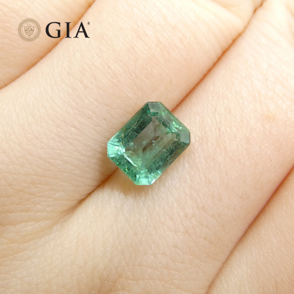 2.18ct Octagonal/Emerald Cut Green Emerald GIA Certified Zambia (F2) - Skyjems Wholesale Gemstones