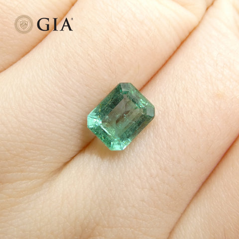 2.18ct Octagonal/Emerald Cut Green Emerald GIA Certified Zambia (F2)