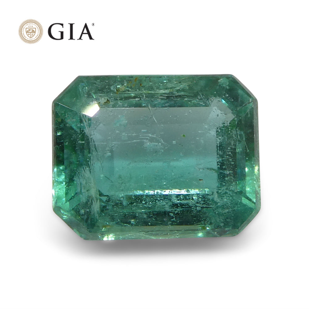 2.18ct Octagonal/Emerald Cut Green Emerald GIA Certified Zambia (F2) - Skyjems Wholesale Gemstones