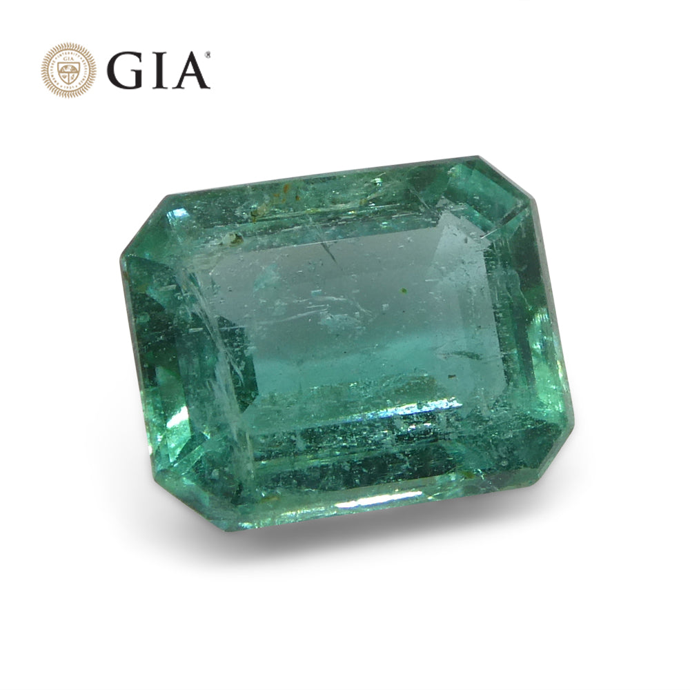 2.18ct Octagonal/Emerald Cut Green Emerald GIA Certified Zambia (F2) - Skyjems Wholesale Gemstones