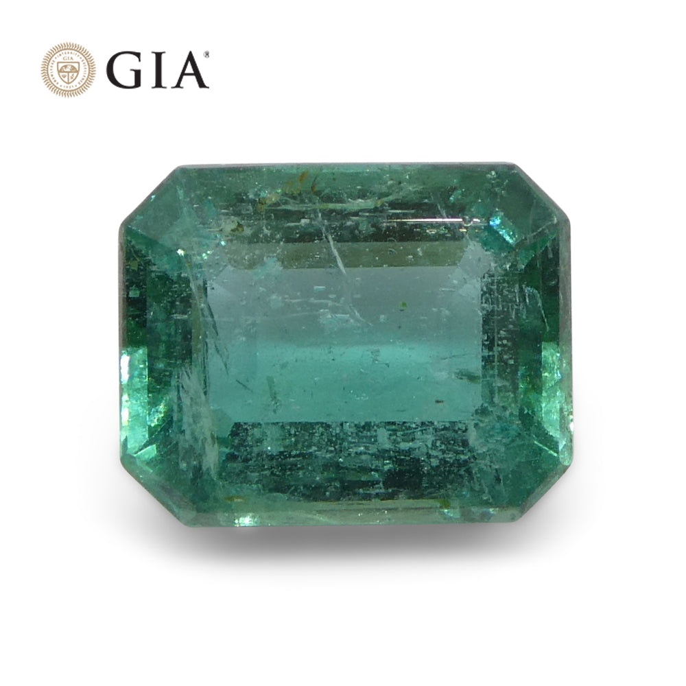 2.18ct Octagonal/Emerald Cut Green Emerald GIA Certified Zambia (F2) - Skyjems Wholesale Gemstones