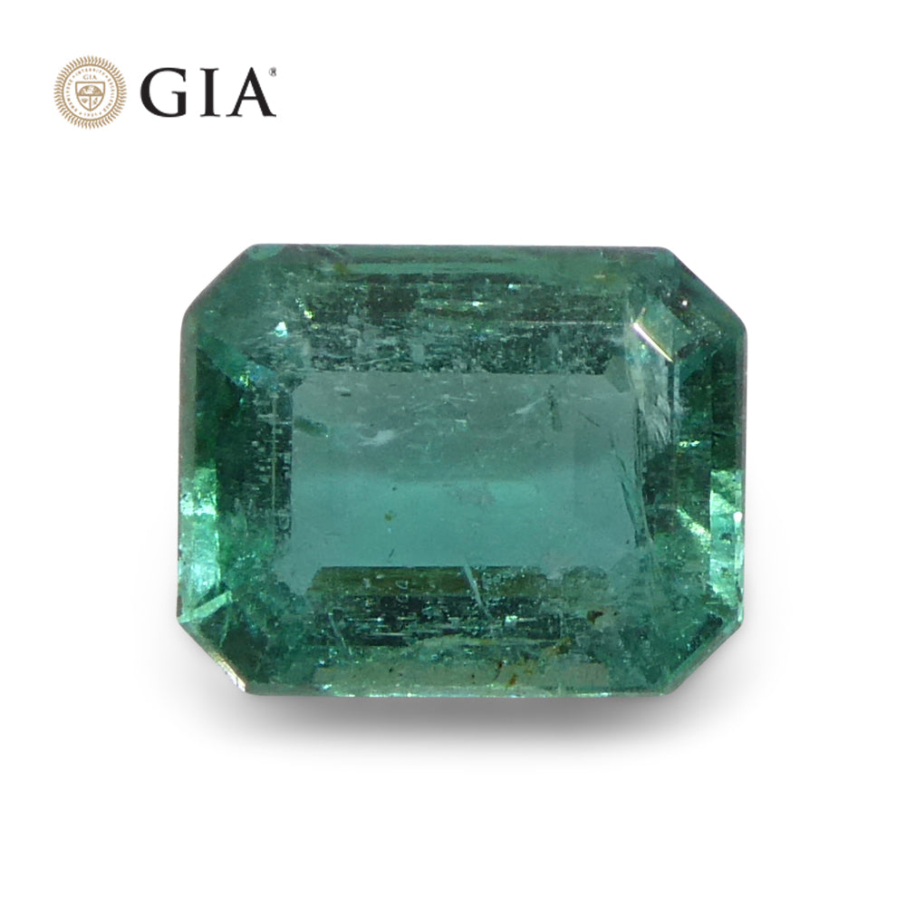 2.18ct Octagonal/Emerald Cut Green Emerald GIA Certified Zambia (F2) - Skyjems Wholesale Gemstones