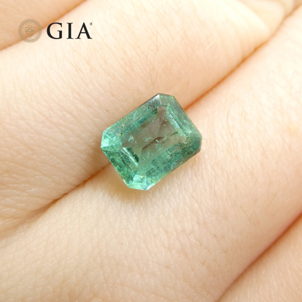 2.18ct Octagonal/Emerald Cut Green Emerald GIA Certified Zambia (F2) - Skyjems Wholesale Gemstones