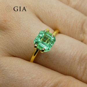 1.73ct Octagonal/Emerald Green Emerald GIA Certified Colombia - Skyjems Wholesale Gemstones