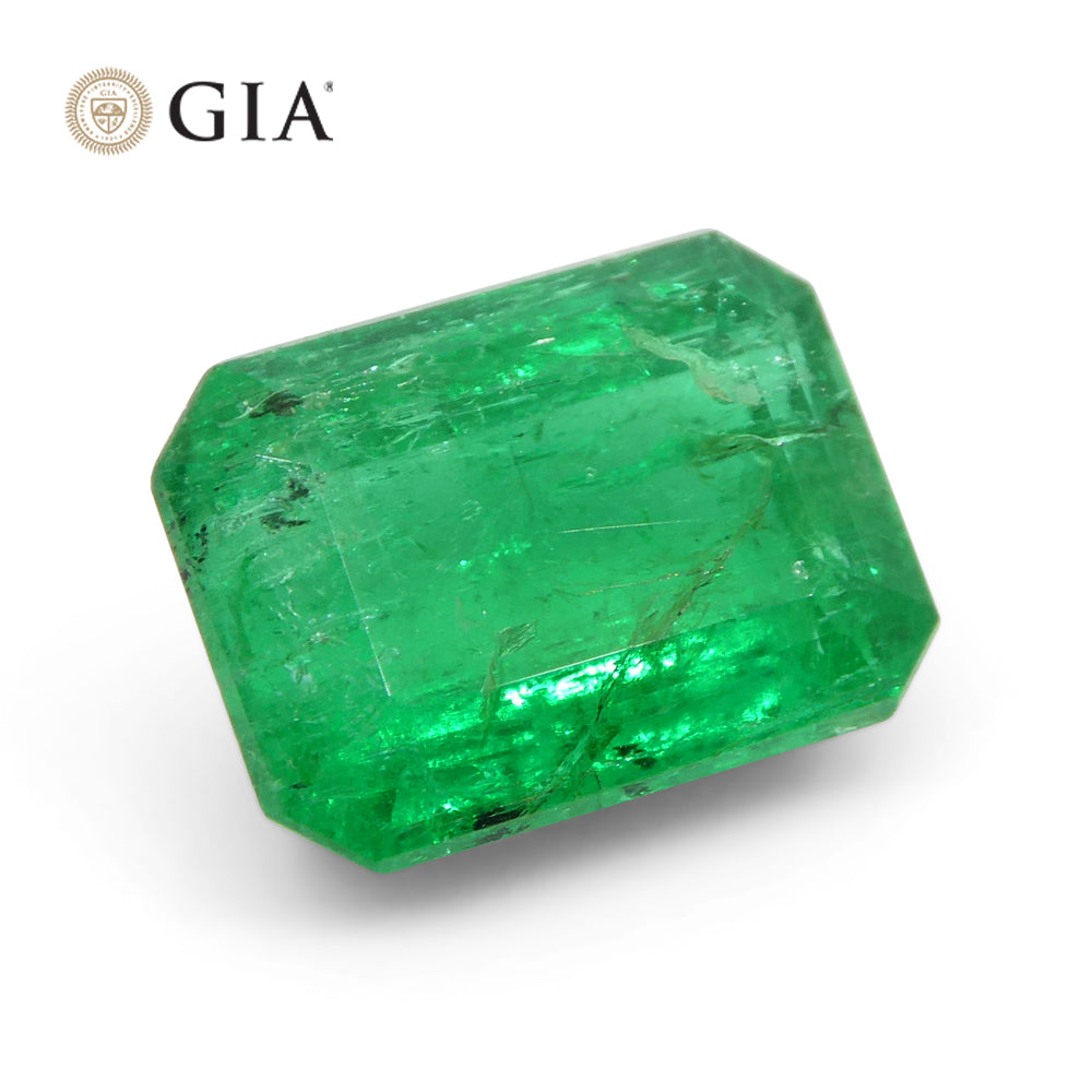 2.22ct Octagonal/Emerald Green Emerald GIA Certified Colombia
