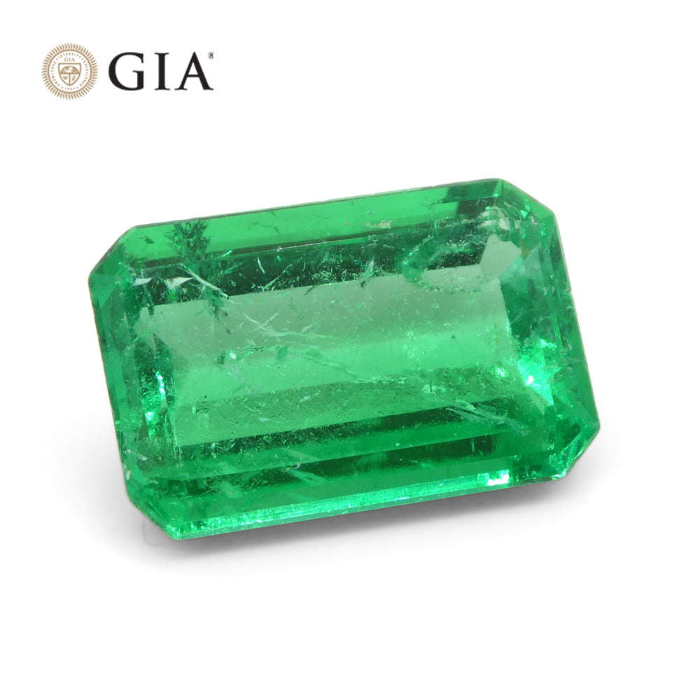 4.39ct Octagonal/Emerald Green Emerald GIA Certified Colombia - Skyjems Wholesale Gemstones