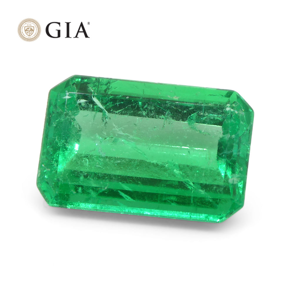 4.39ct Octagonal/Emerald Green Emerald GIA Certified Colombia - Skyjems Wholesale Gemstones