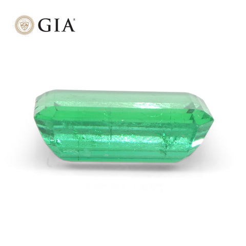 4.39ct Octagonal/Emerald Green Emerald GIA Certified Colombia