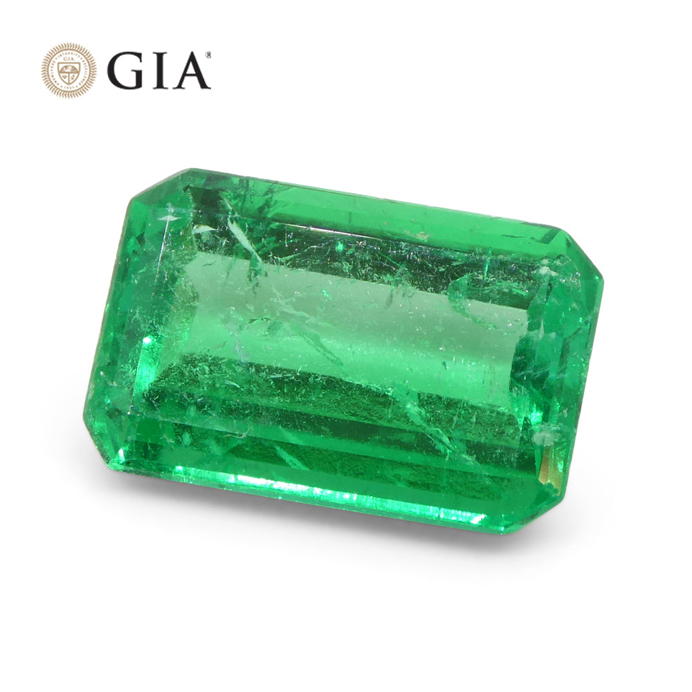 4.39ct Octagonal/Emerald Green Emerald GIA Certified Colombia - Skyjems Wholesale Gemstones