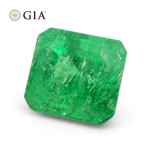 2.38ct Octagonal/Emerald Green Emerald GIA Certified Colombia