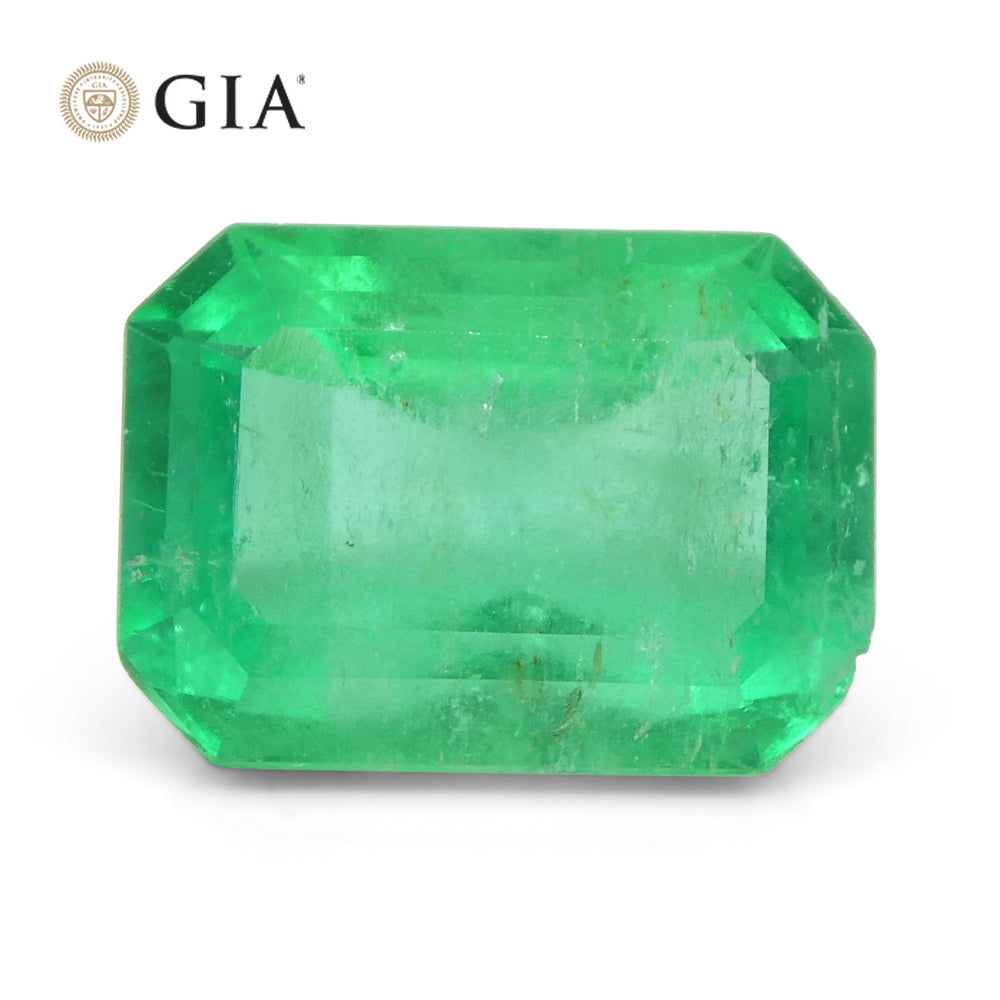 3.3ct Octagonal/Emerald Green Emerald GIA Certified Colombia - Skyjems Wholesale Gemstones