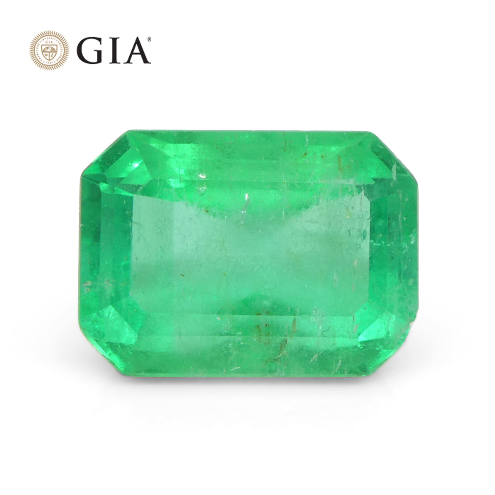 3.3ct Octagonal/Emerald Green Emerald GIA Certified Colombia - Skyjems Wholesale Gemstones