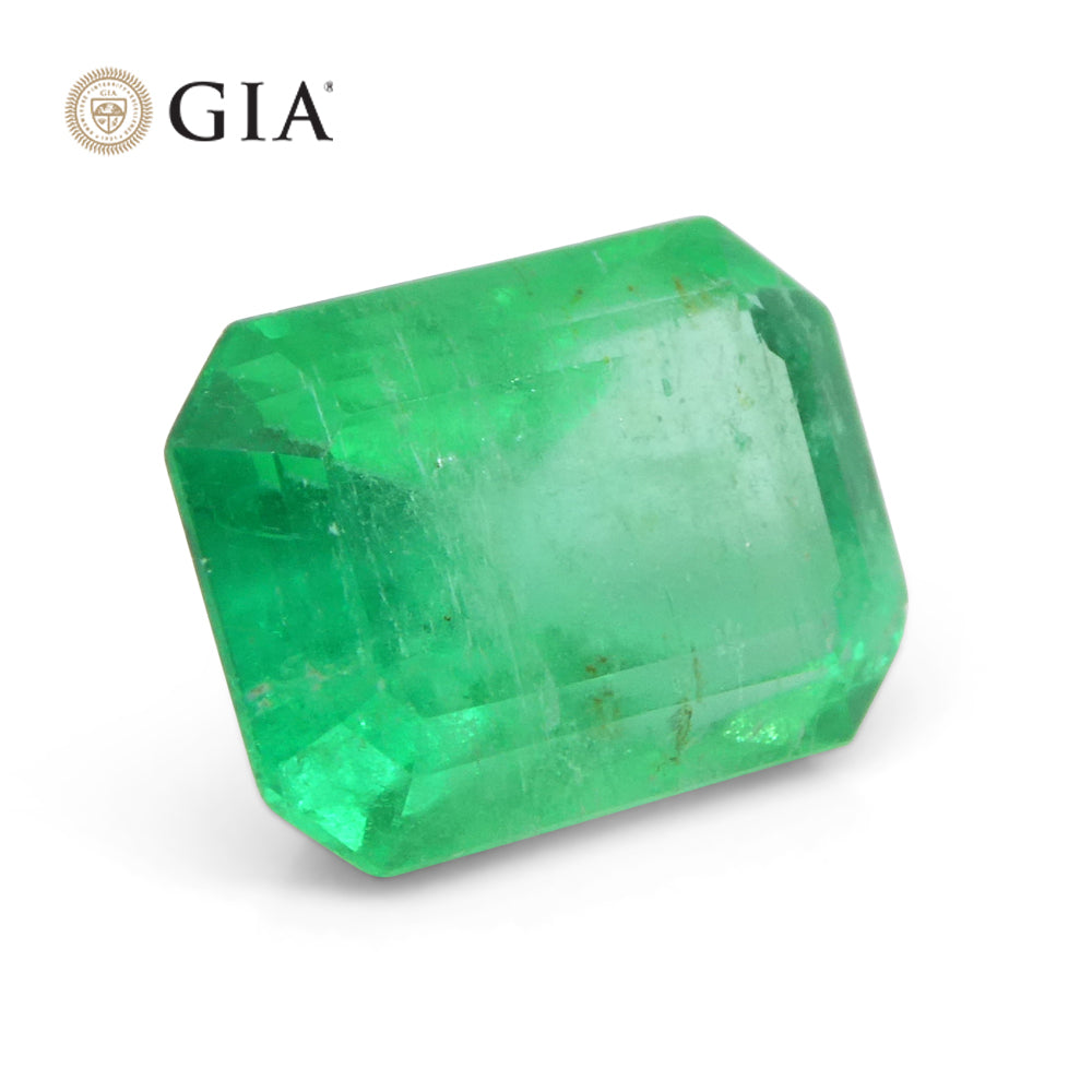 3.3ct Octagonal/Emerald Green Emerald GIA Certified Colombia - Skyjems Wholesale Gemstones