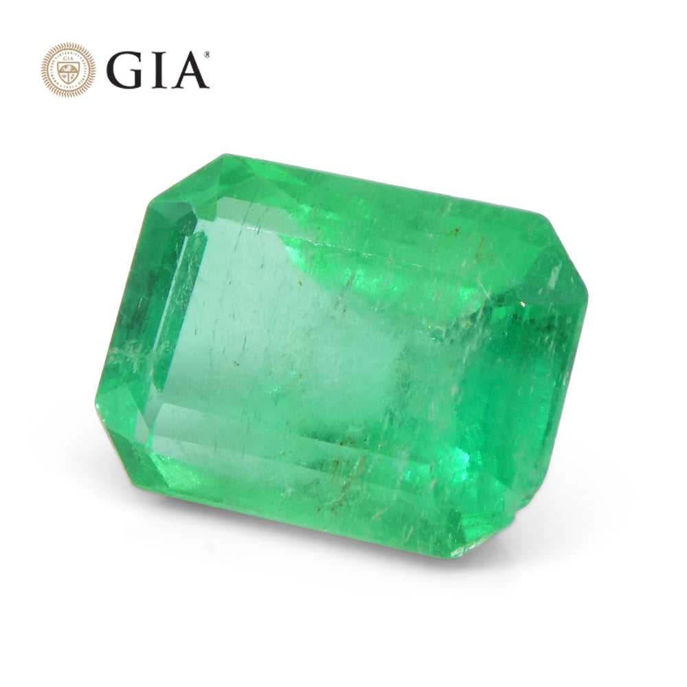 3.3ct Octagonal/Emerald Green Emerald GIA Certified Colombia - Skyjems Wholesale Gemstones