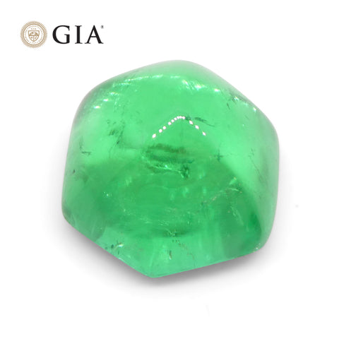2.85ct Hexagonal Cabochon Green Emerald GIA Certified Colombia