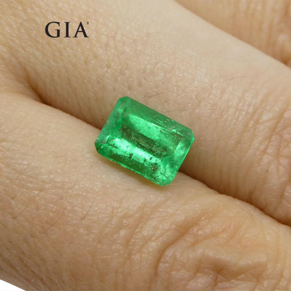 2.1ct Octagonal/Emerald Green Emerald GIA Certified Colombia