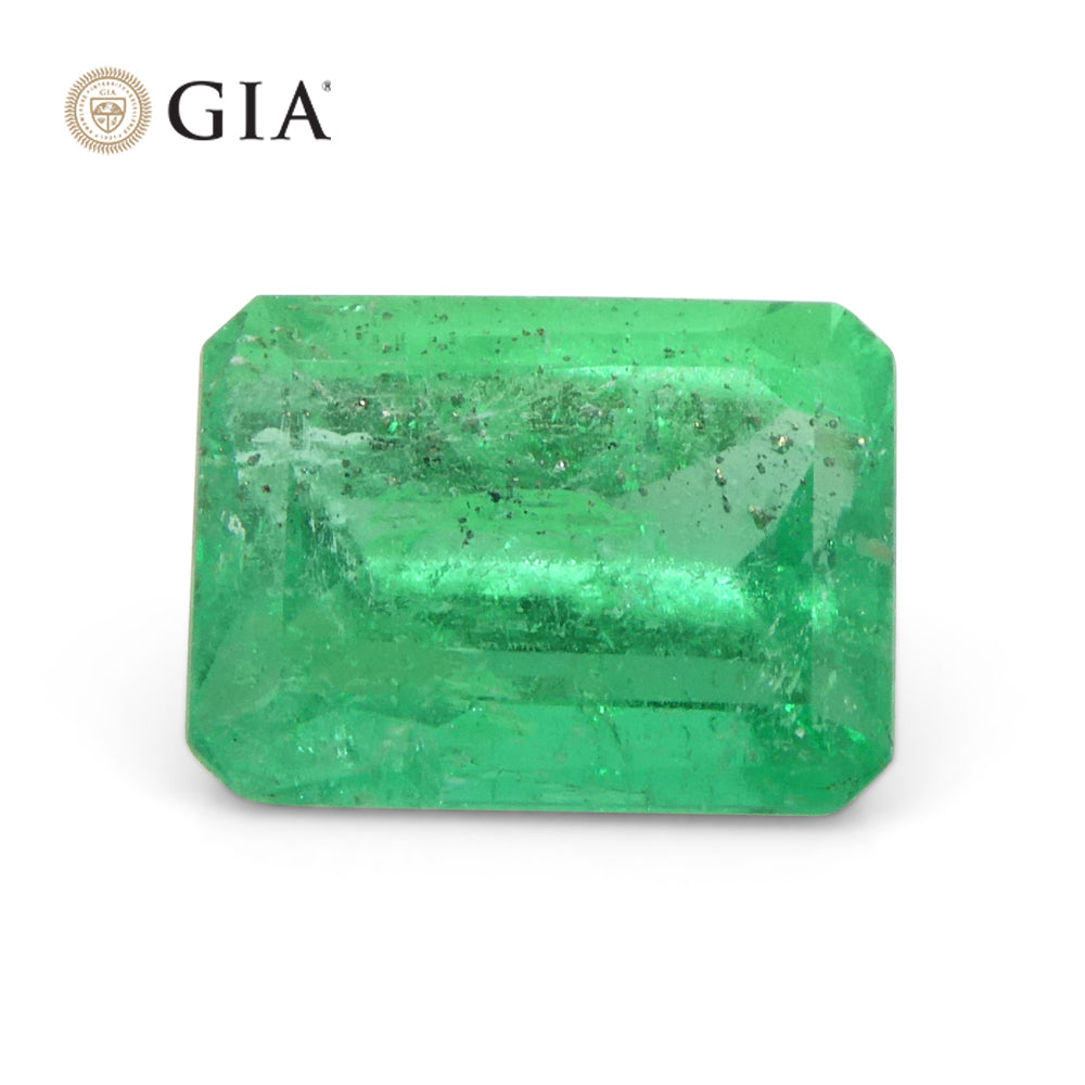 2.1ct Octagonal/Emerald Green Emerald GIA Certified Colombia - Skyjems Wholesale Gemstones