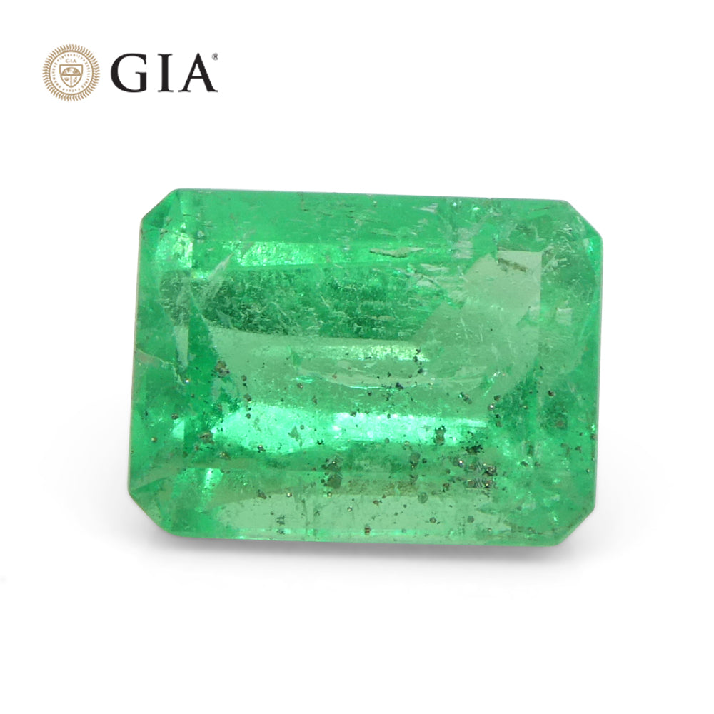 2.1ct Octagonal/Emerald Green Emerald GIA Certified Colombia - Skyjems Wholesale Gemstones