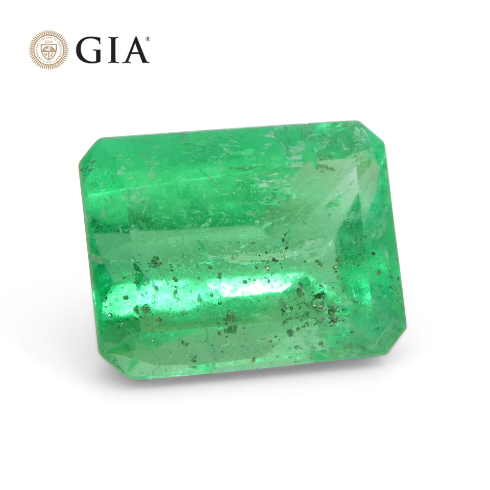 2.1ct Octagonal/Emerald Green Emerald GIA Certified Colombia - Skyjems Wholesale Gemstones