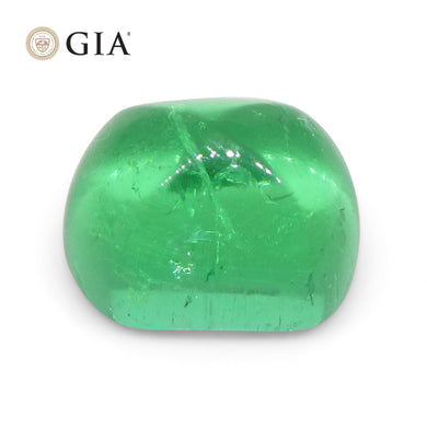 1.9ct Cushion Sugarloaf Cabochon Green Emerald GIA Certified Colombia - Skyjems Wholesale Gemstones