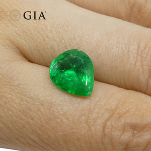 2.86ct Pear Green Emerald GIA Certified Colombia - Skyjems Wholesale Gemstones