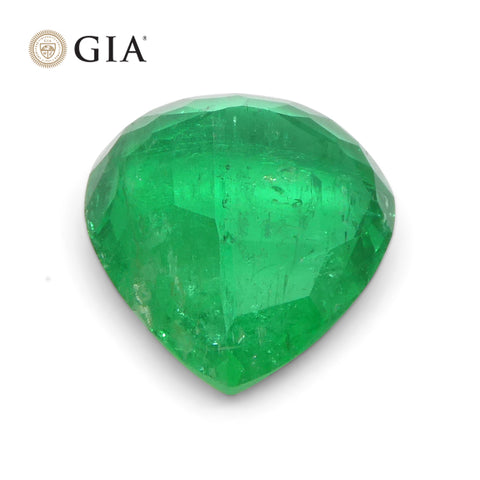 2.86ct Pear Vivid Green Emerald GIA Certified Colombia