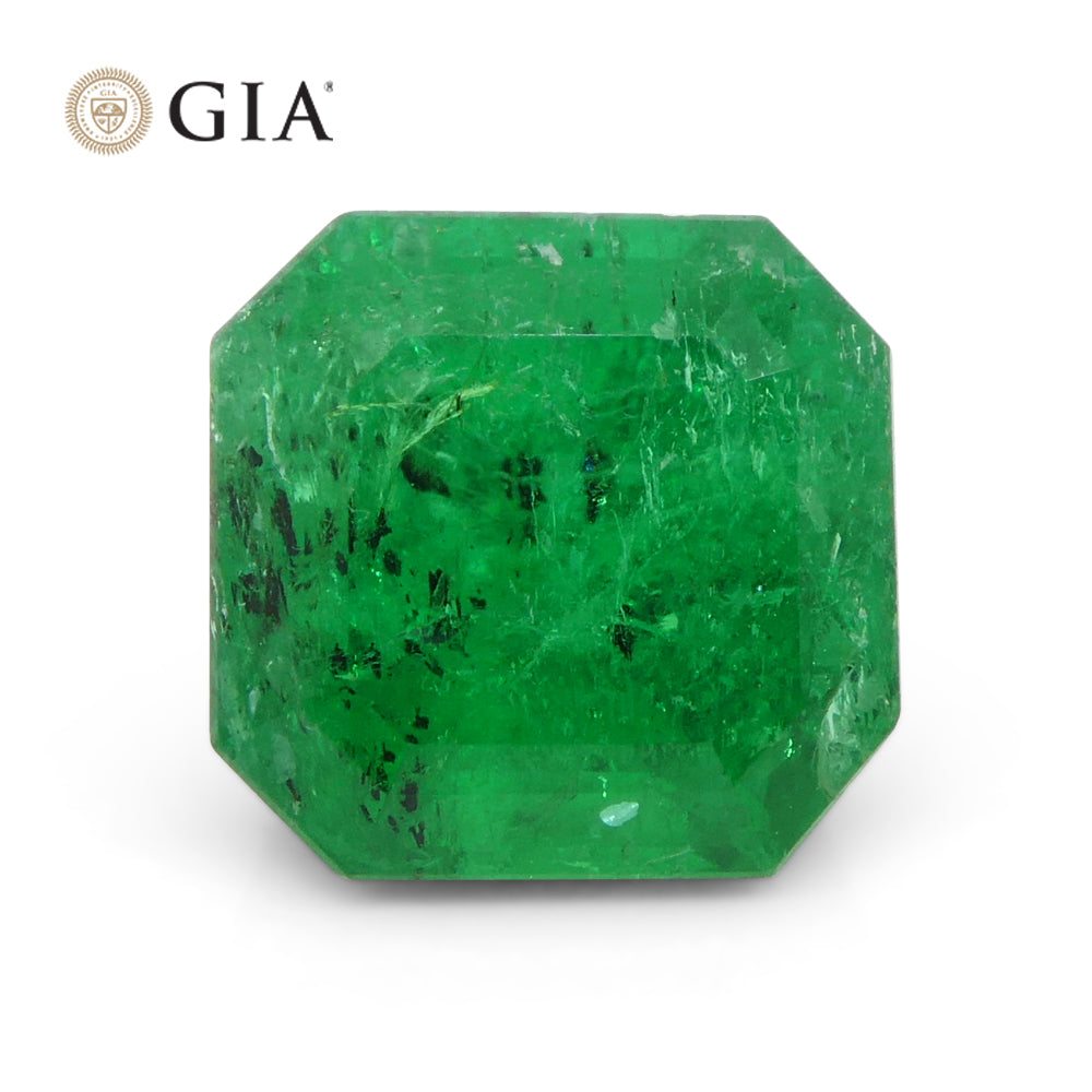 2.56ct Octagonal/Emerald Green Emerald GIA Certified Colombia - Skyjems Wholesale Gemstones