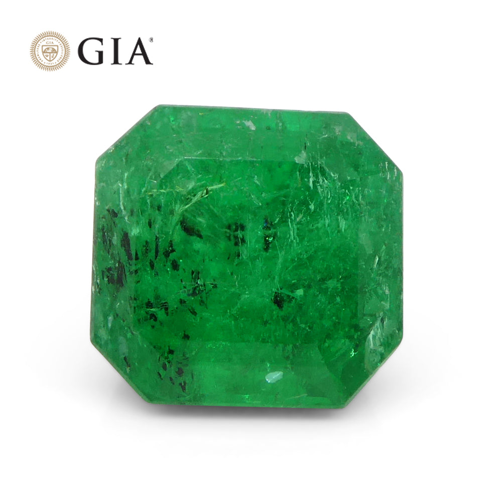 2.56ct Octagonal/Emerald Green Emerald GIA Certified Colombia - Skyjems Wholesale Gemstones