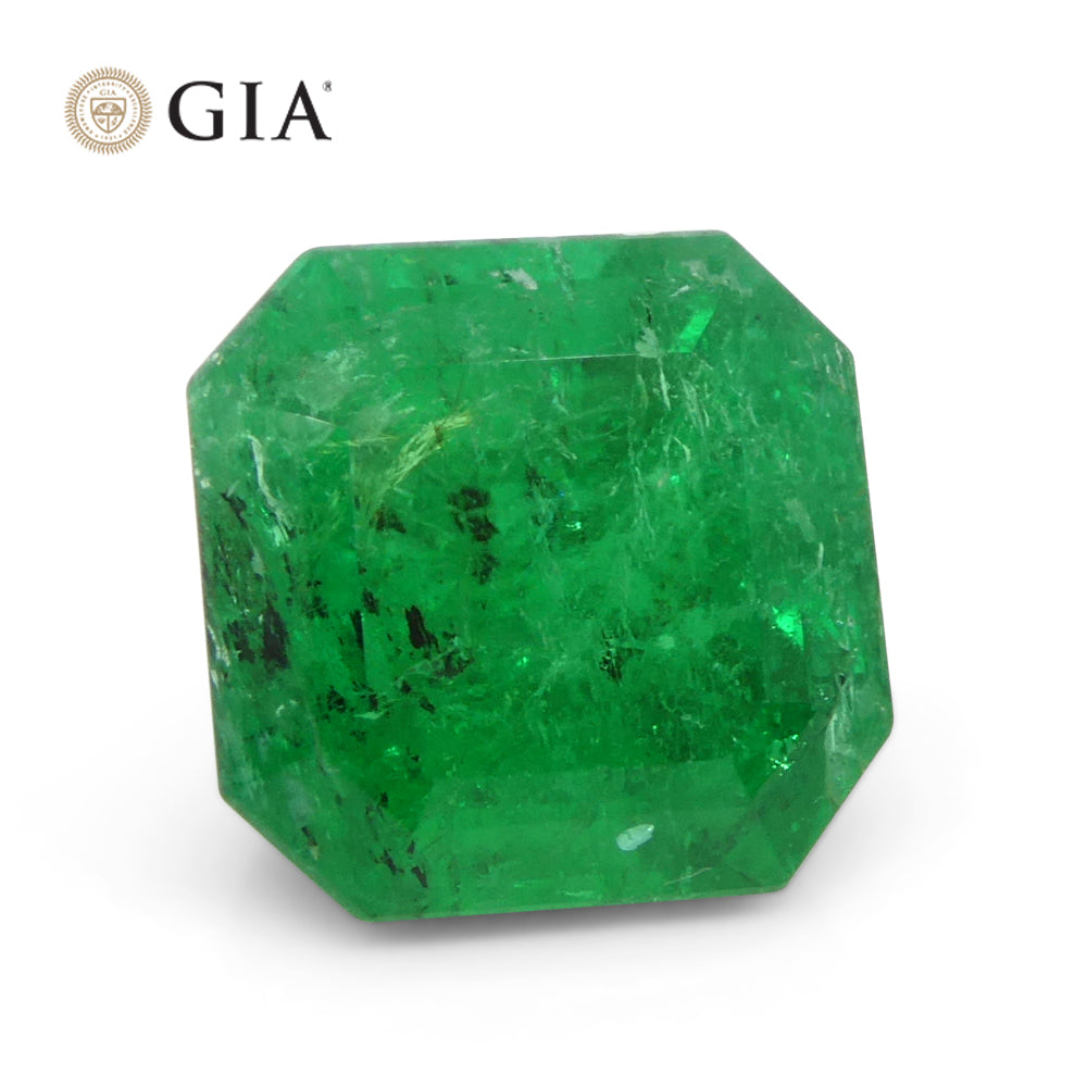 2.56ct Octagonal/Emerald Green Emerald GIA Certified Colombia - Skyjems Wholesale Gemstones