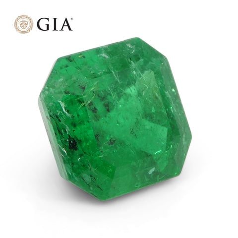2.56ct Octagonal/Emerald Green Emerald GIA Certified Colombia