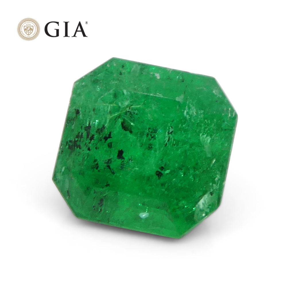 2.56ct Octagonal/Emerald Green Emerald GIA Certified Colombia - Skyjems Wholesale Gemstones