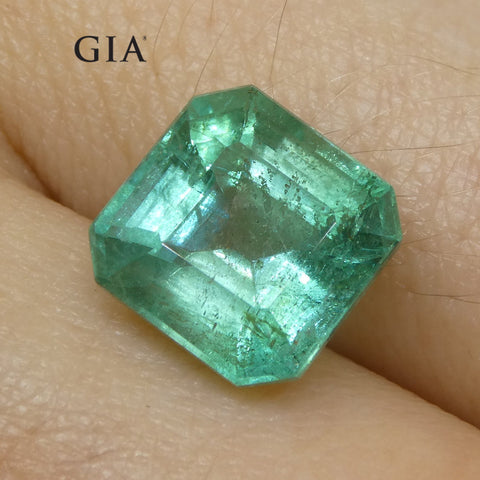 4.01ct Octagonal/Emerald Cut Green Emerald GIA Certified Zambia