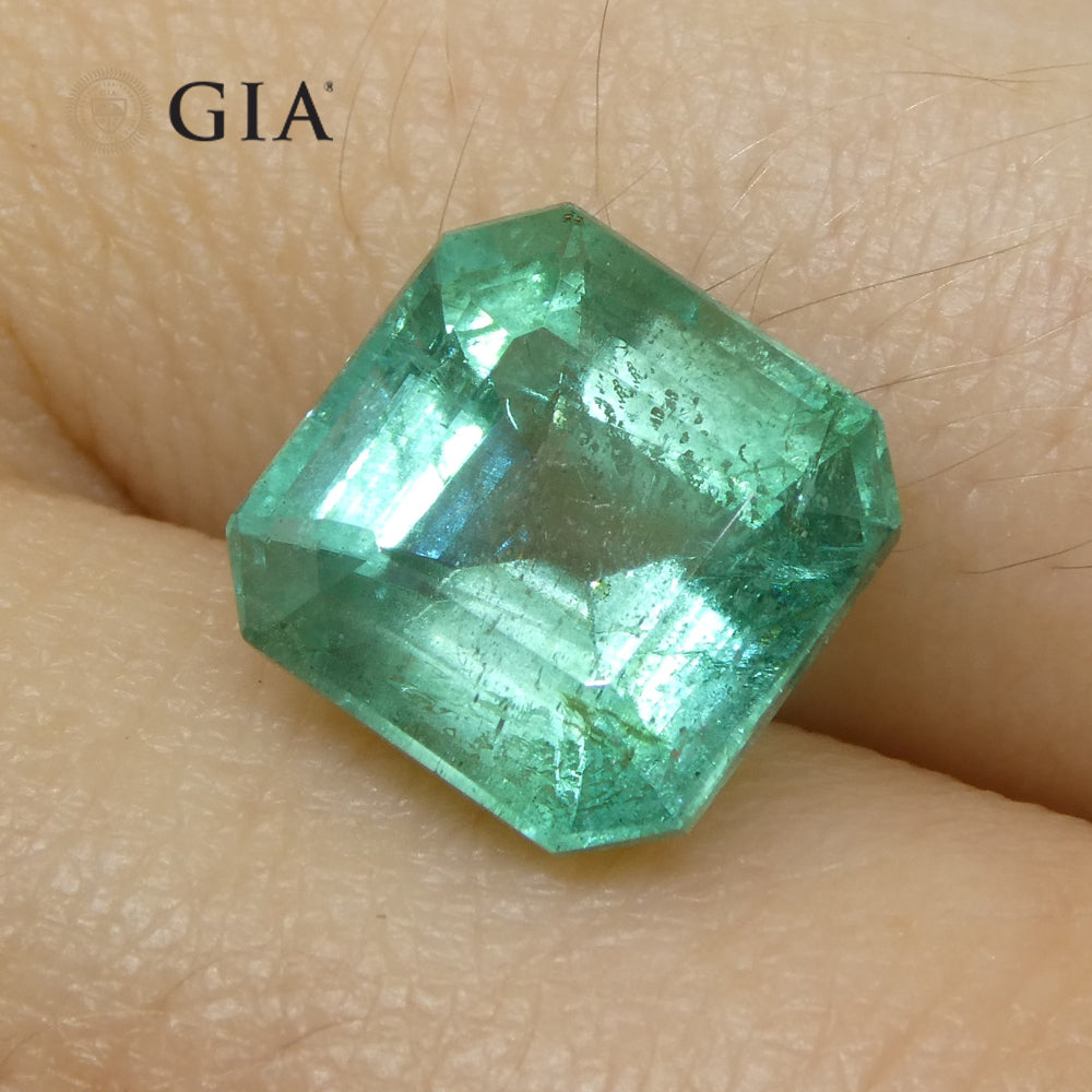 4.01ct Octagonal/Emerald Cut Green Emerald GIA Certified Zambia - Skyjems Wholesale Gemstones