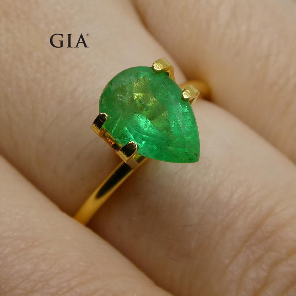 1.64 ct Pear Emerald GIA Certified Russian - Skyjems Wholesale Gemstones