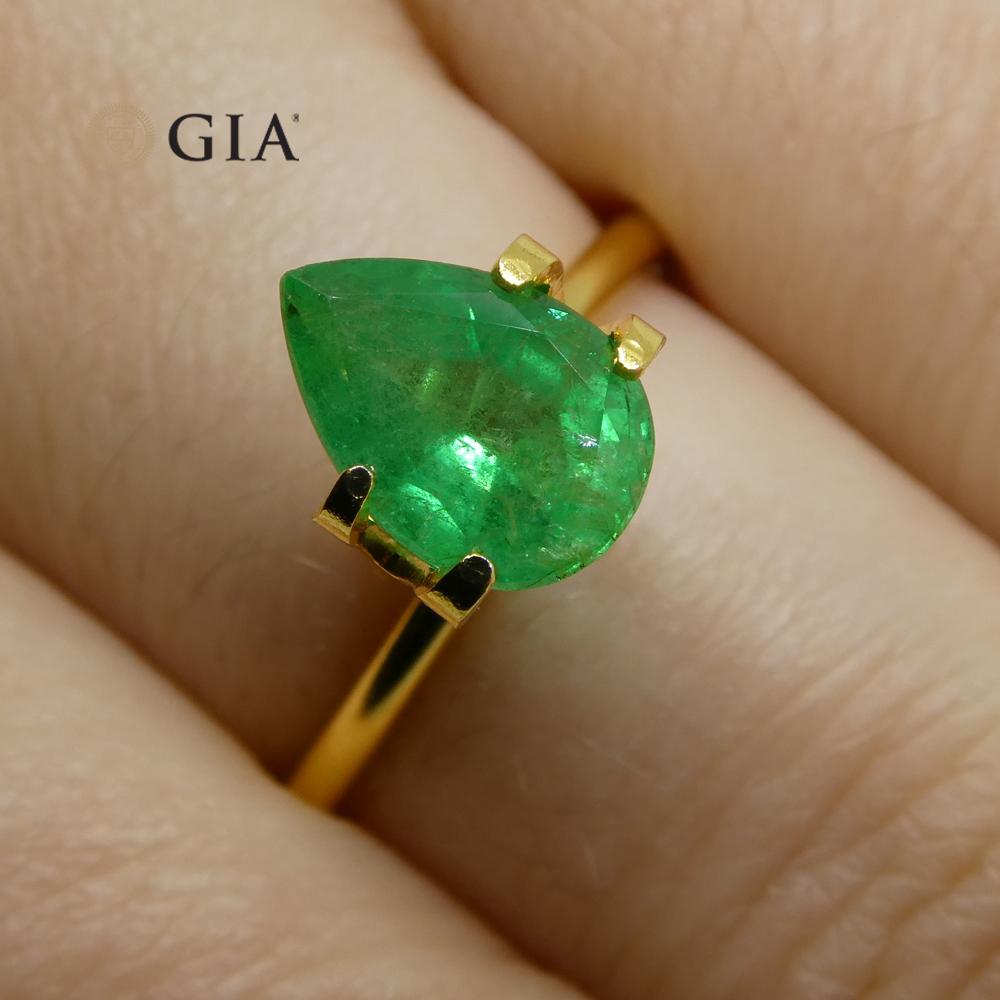 1.64 ct Pear Emerald GIA Certified Russian - Skyjems Wholesale Gemstones