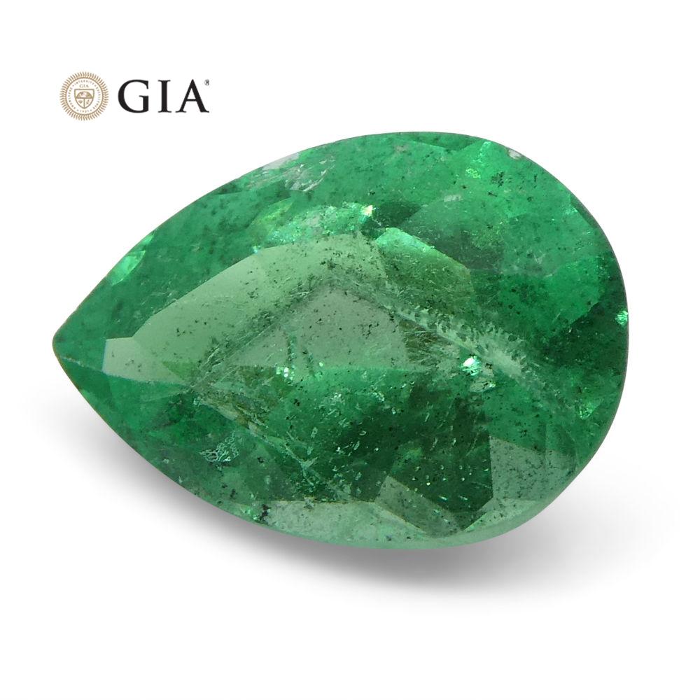 1.19 ct Pear Emerald GIA Certified Colombian F1/Minor - Skyjems Wholesale Gemstones