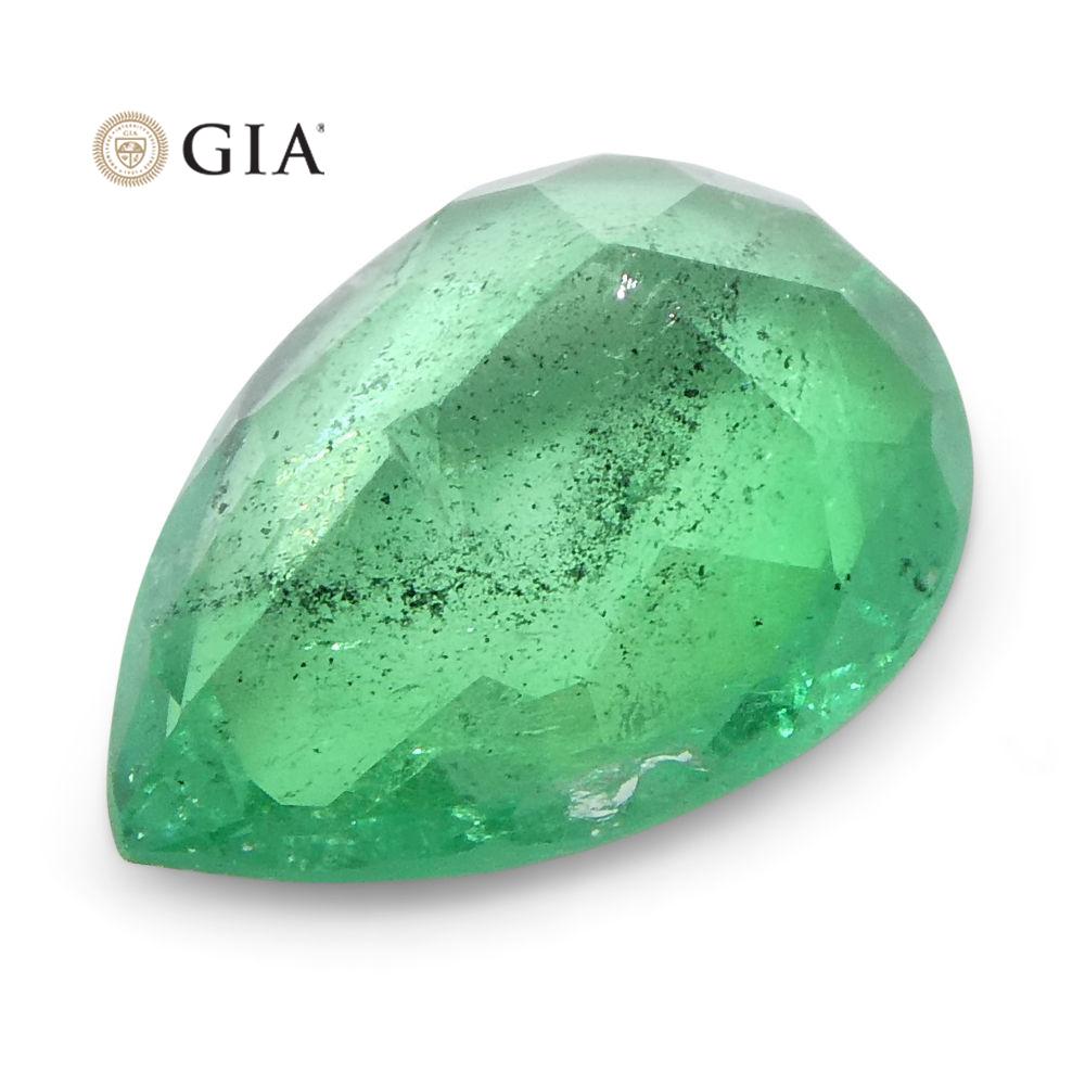 1.19 ct Pear Emerald GIA Certified Colombian F1/Minor - Skyjems Wholesale Gemstones