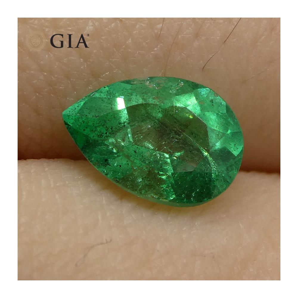 1.19 ct Pear Emerald GIA Certified Colombian F1/Minor - Skyjems Wholesale Gemstones