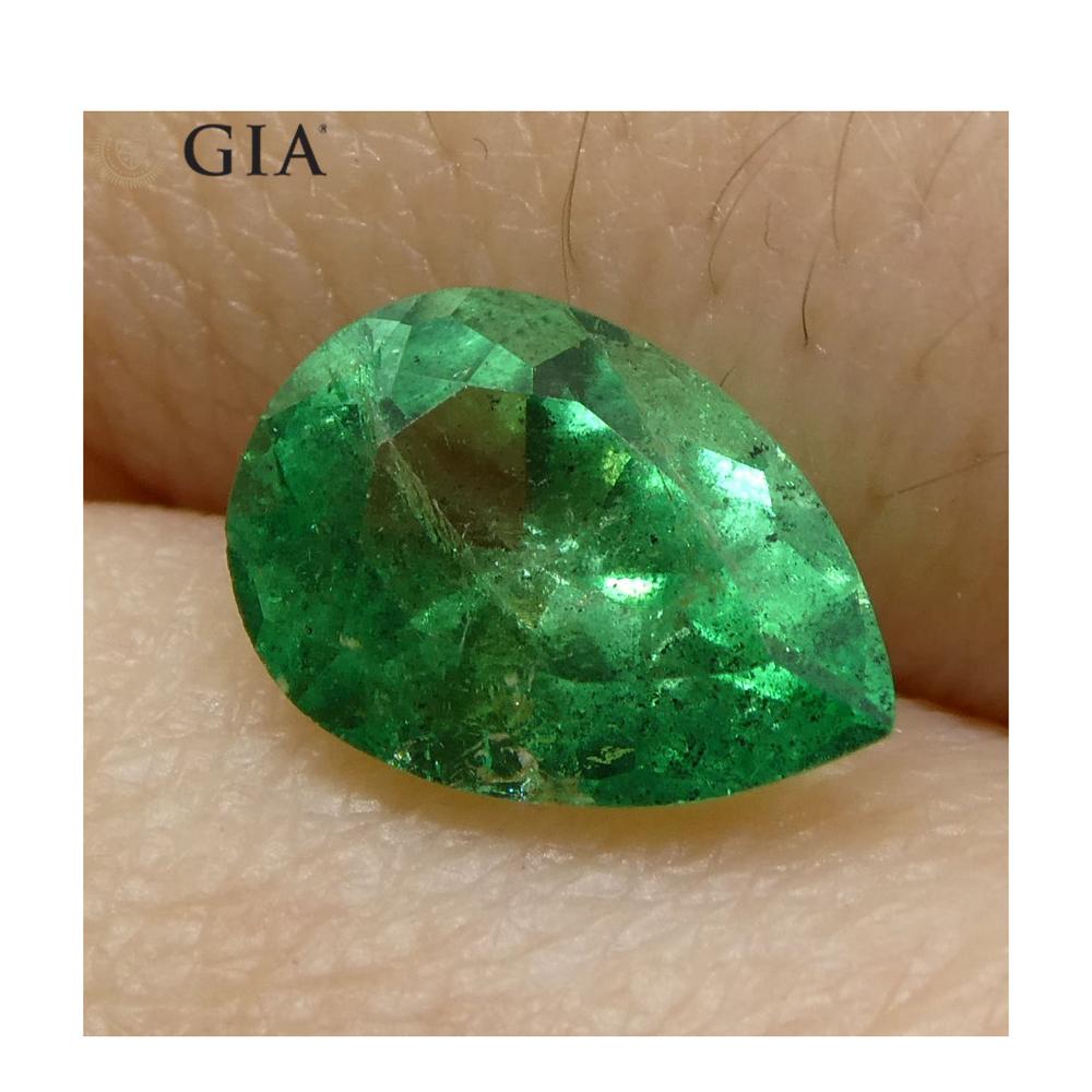 1.19 ct Pear Emerald GIA Certified Colombian F1/Minor - Skyjems Wholesale Gemstones