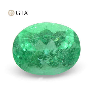 1.1 ct Oval Emerald GIA Certified Colombian F1/Minor - Skyjems Wholesale Gemstones
